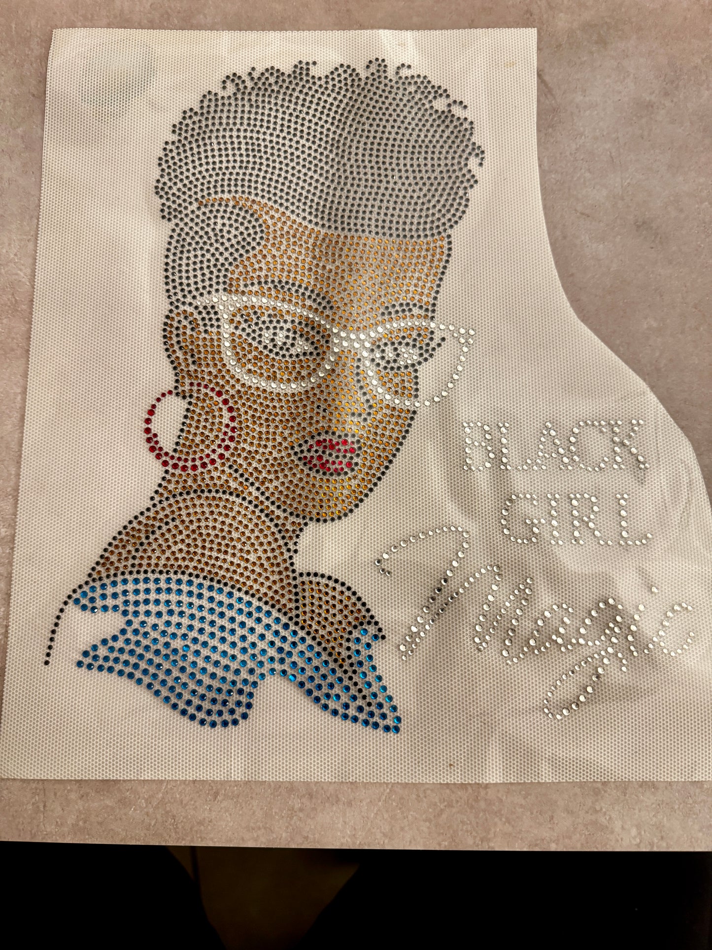 Black Girl Magic Rhinestone Applique