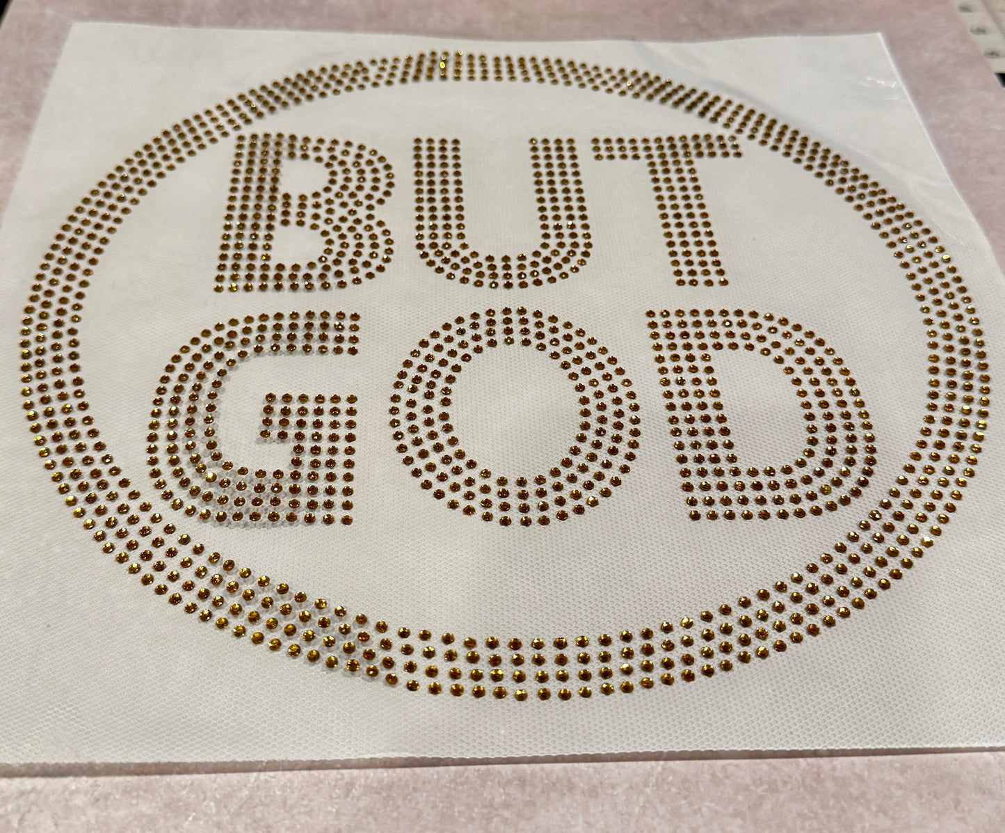 Gold But God Rhinestone Appliqué