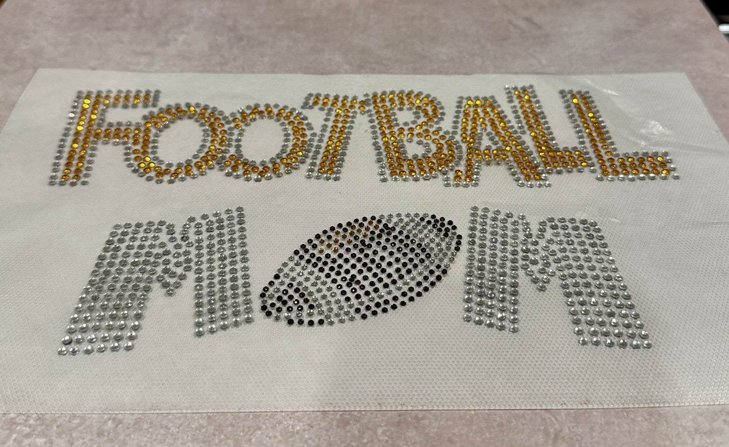 Football Mom Rhinestone Appliqué