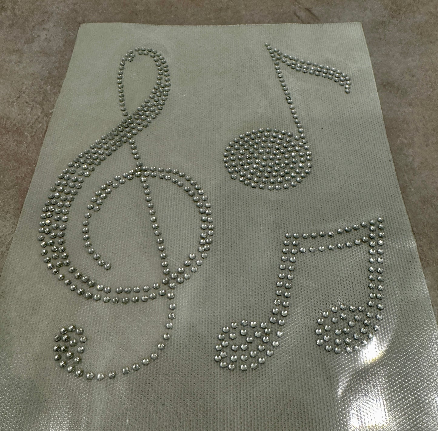Musical Notes Rhinestone Appliqué