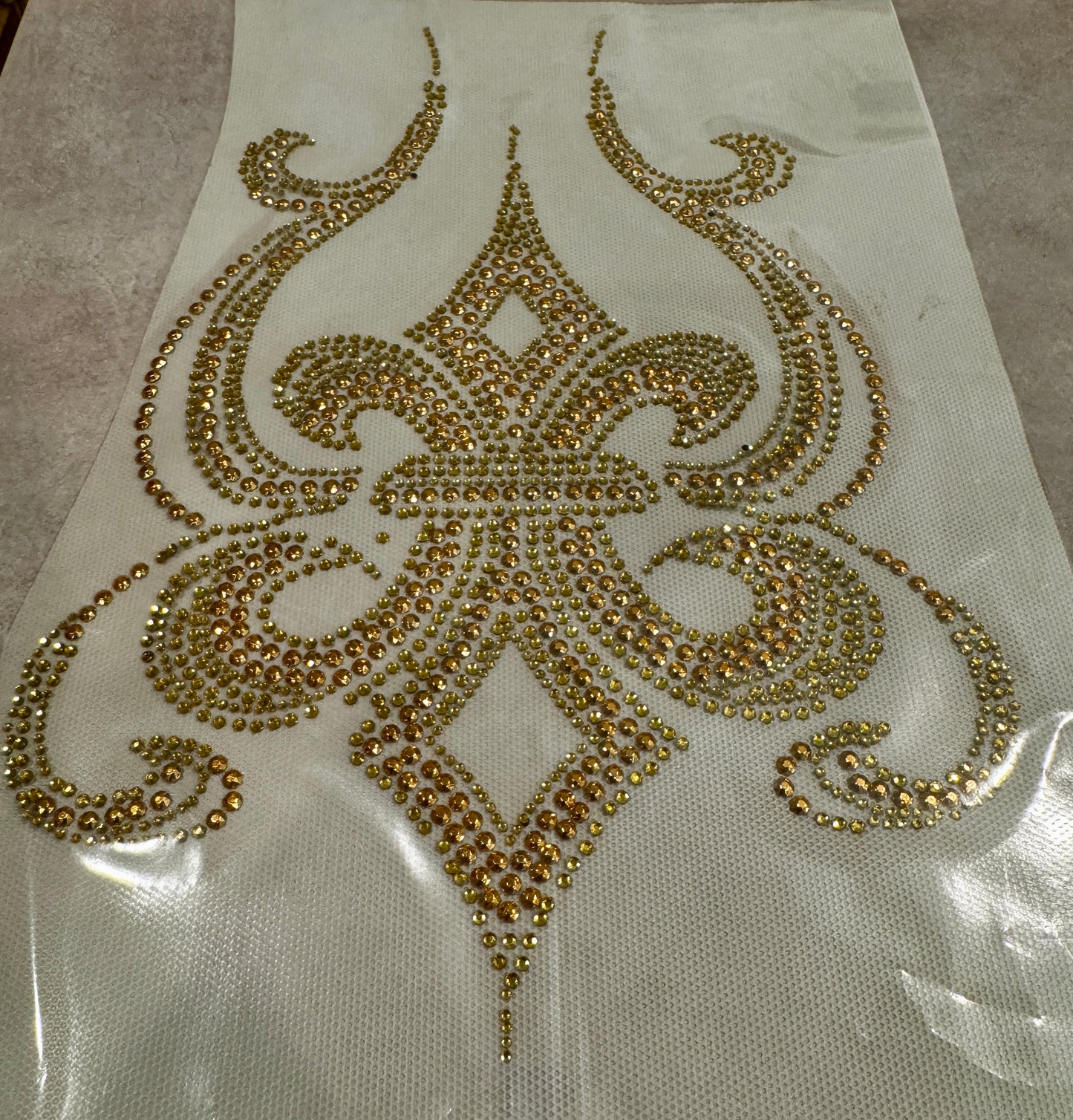 Gold Fleur De Lis Rhinestone Appliqué
