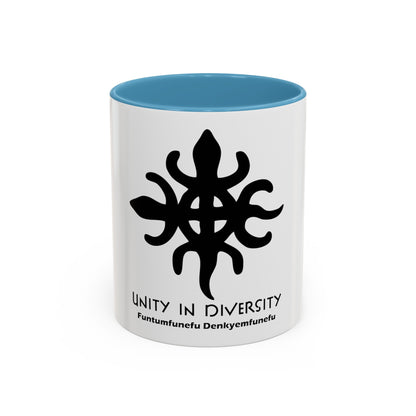 Adinkra Accent Coffee Mug (11, 15oz) - Unity in Diversity