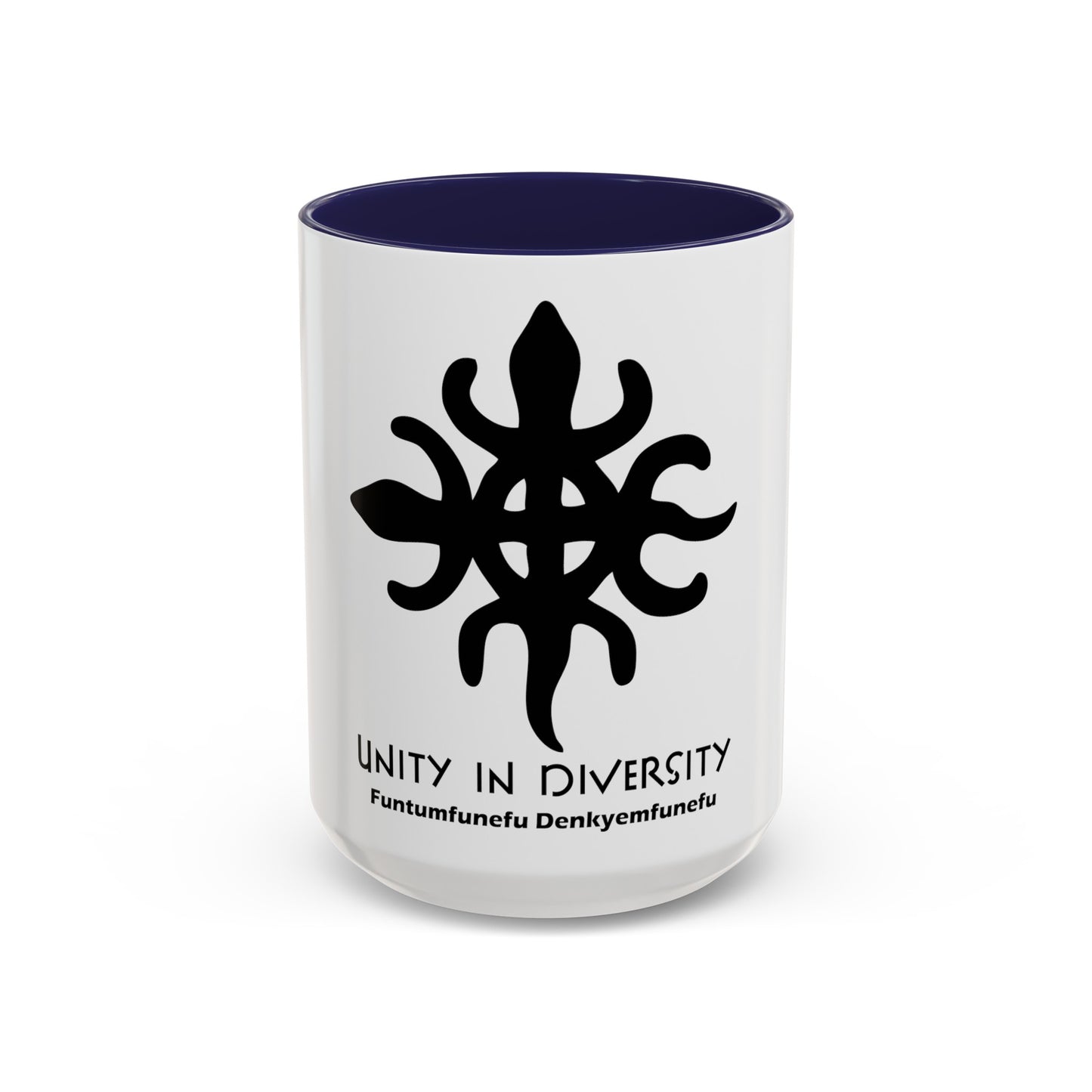 Adinkra Accent Coffee Mug (11, 15oz) - Unity in Diversity