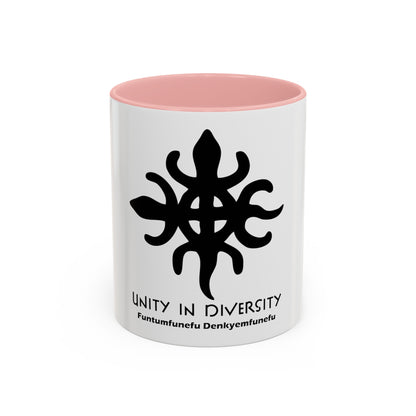 Adinkra Accent Coffee Mug (11, 15oz) - Unity in Diversity