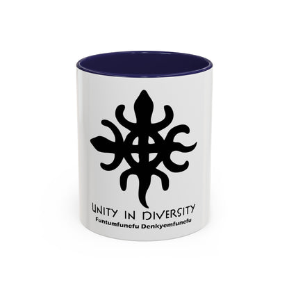 Adinkra Accent Coffee Mug (11, 15oz) - Unity in Diversity