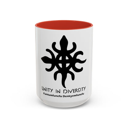 Adinkra Accent Coffee Mug (11, 15oz) - Unity in Diversity