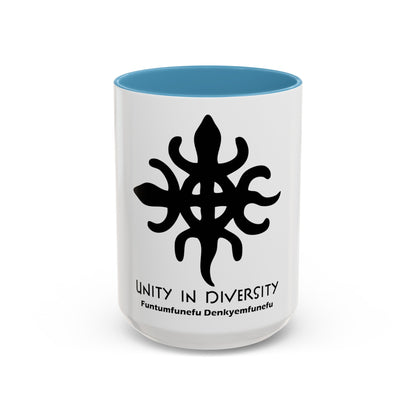 Adinkra Accent Coffee Mug (11, 15oz) - Unity in Diversity