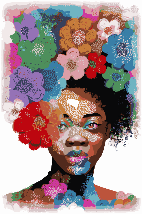 Flowered Woman Permastickers